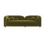 ALMOST PERFECT - Olive Green Velvet Curved 3 Seater Sofa - Elma