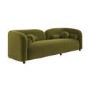 ALMOST PERFECT - Olive Green Velvet Curved 3 Seater Sofa - Elma