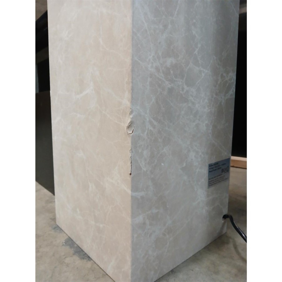 IMPERFECT - Black & Stone 62inch Wall Mounted Electric Fireplace With Pebbles - AmberGlo