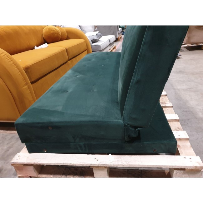 IMPERFECT - Green Velvet Click Clack Sofa Bed - Seats 3 - Rory