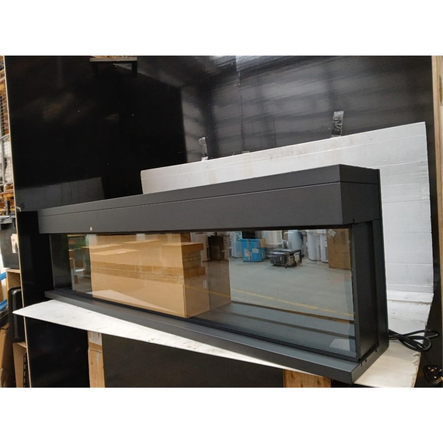 GRADE A3 - Black 70inch Inset Electric Media Wall Fireplace - AmberGlo