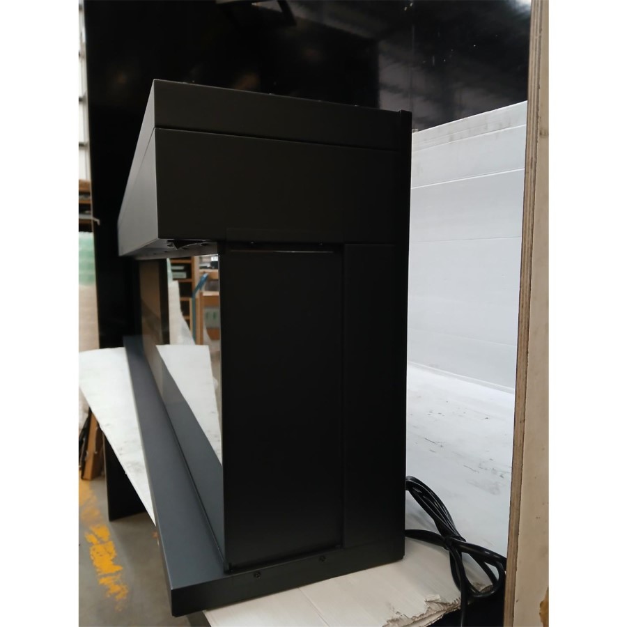 GRADE A3 - Black 70inch Inset Electric Media Wall Fireplace - AmberGlo