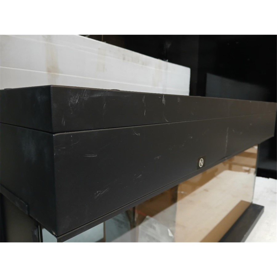 GRADE A3 - Black 3-Sided Inset Electric Media Wall Smart Fire Place - 40 Inch - AmberGlo