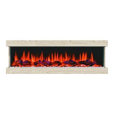 ALMOST PERFECT - Wood Effect Inset Electric Fireplace with LED Lights 51 Inch - Amberglo