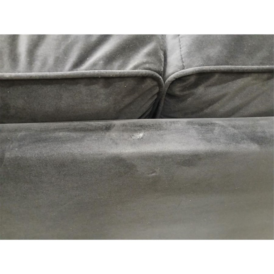 GRADE A3 - Black Velvet 4 Seater Sofa - Payton