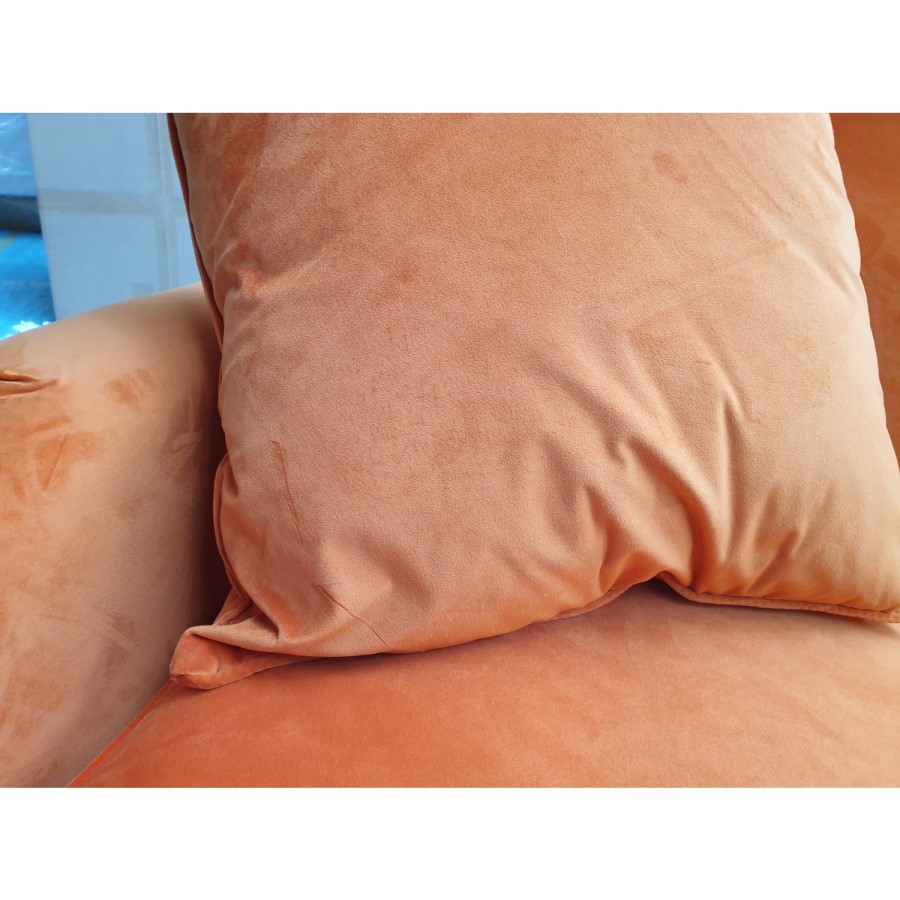 GRADE A2 - Opulence Orange Velvet 2 Seater Sofa - Payton