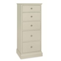 GRADE A1 - Bentley Designs Ashby 5 Drawer Tall Chest In Cotton White 