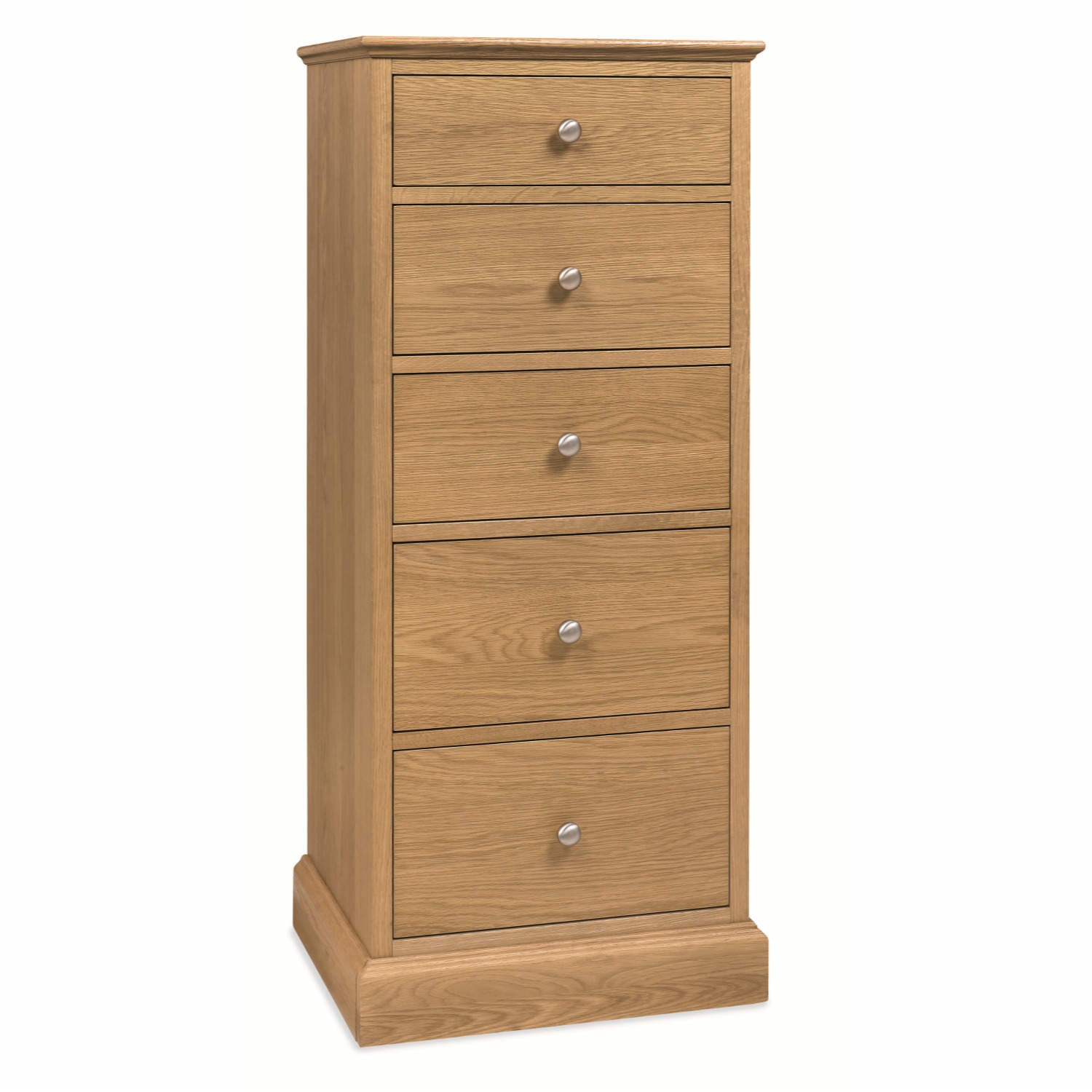 Bentley Designs Ashby 5 Drawer Tall Chest In Oak Furniture123 6112