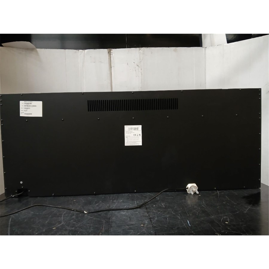 GRADE A3 - Black 3-Sided Inset Electric Media Wall Smart Fire Place - 50 Inch - AmberGlo