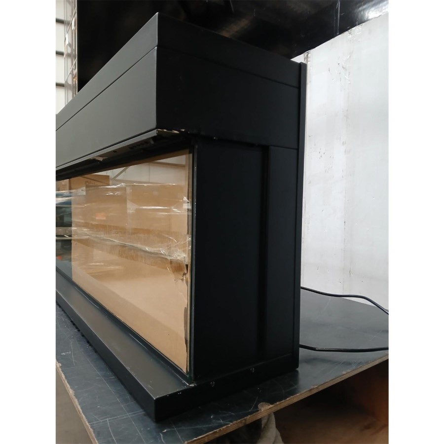 GRADE A3 - Black 3-Sided Inset Electric Media Wall Smart Fire Place - 50 Inch - AmberGlo