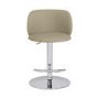 ALMOST PERFECT - Beige Faux Leather Adjustable Swivel Bar Stool with Chrome Base - Tessa
