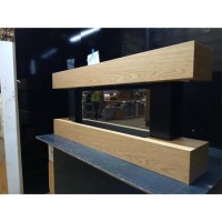 GRADE A3 - Oak Wall-Mounted Electric Smart Fire Place with Surround - 52 Inch - AmberGlo