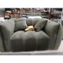 GRADE A3 - Khaki Green Velvet Love Seat - Elod