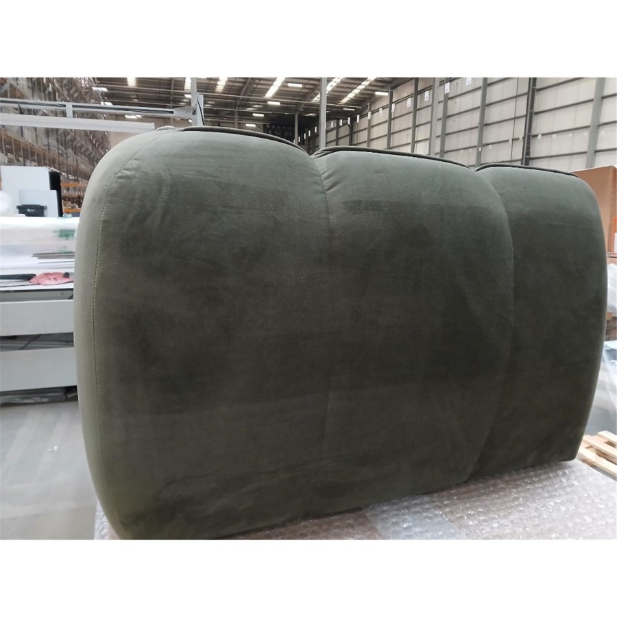GRADE A3 - Khaki Green Velvet Love Seat - Elod