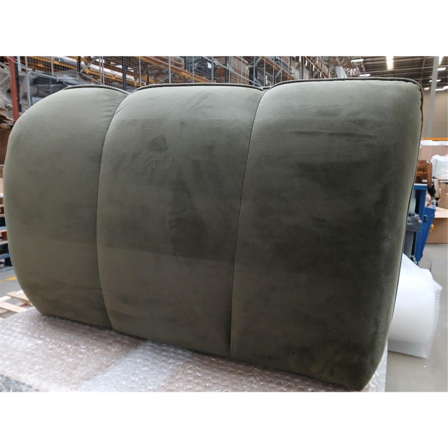 GRADE A3 - Khaki Green Velvet Love Seat - Elod