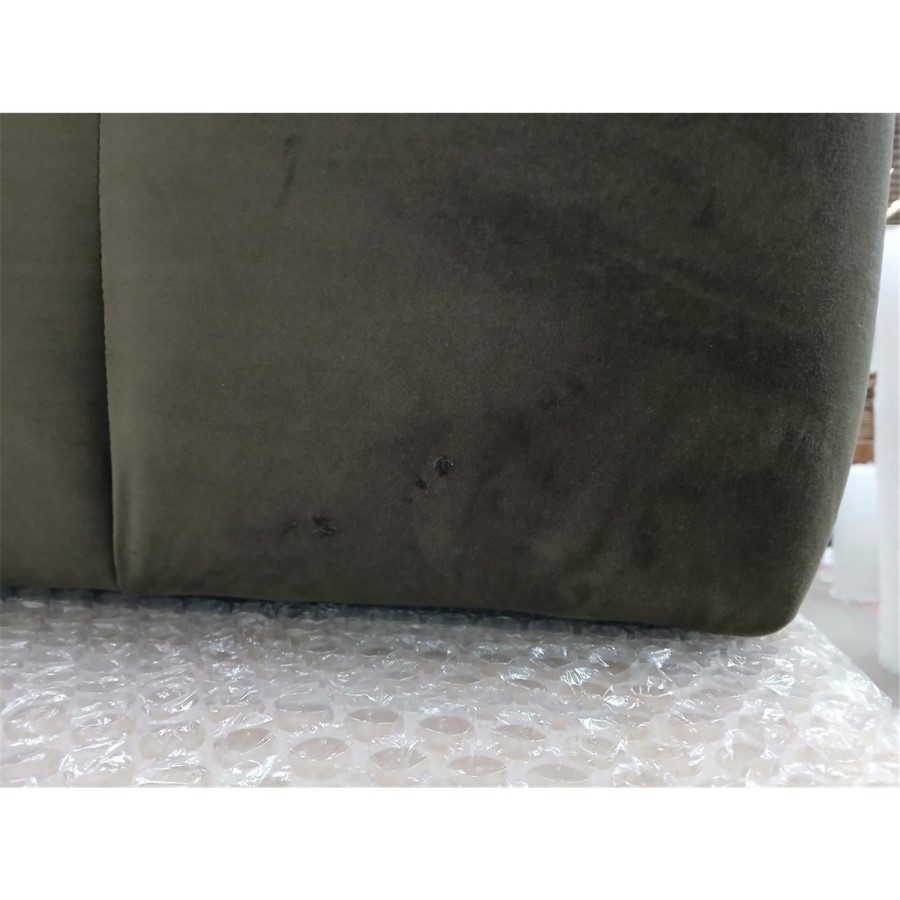 GRADE A3 - Khaki Green Velvet Love Seat - Elod