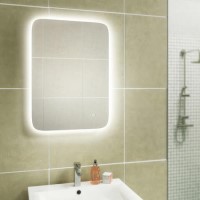 Rectangular Backlit Heated Bathroom Mirror with Lights 500 x 700mm- HiB Ambience 50
