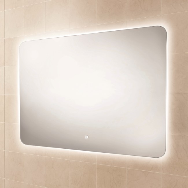 Rectangular Backlit Heated Bathroom Mirror with Lights 1200x600mm- HiB Ambience 120