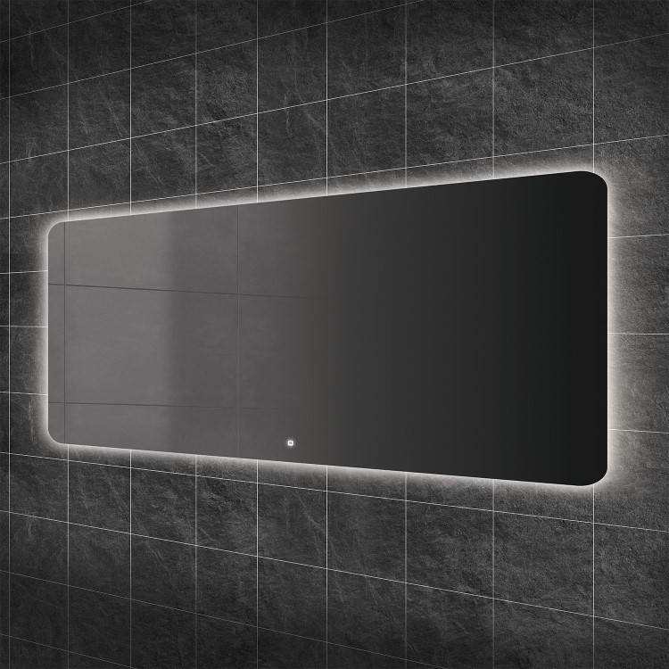 Rectangular Backlit Heated Bathroom Mirror with Lights 1400x600mm- HiB Ambience 140