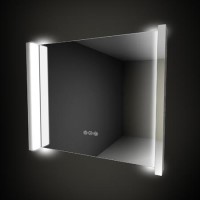 Rectangular Heated Bathroom Mirror with Lights 800 x 600mm - HIB Fold 80