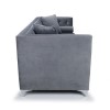 Grey Brushed Velvet 4 Seater Sofa - Diamante Button &amp; Tufted Detailing