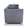 Grey Brushed Velvet 4 Seater Sofa - Diamante Button & Tufted Detailing