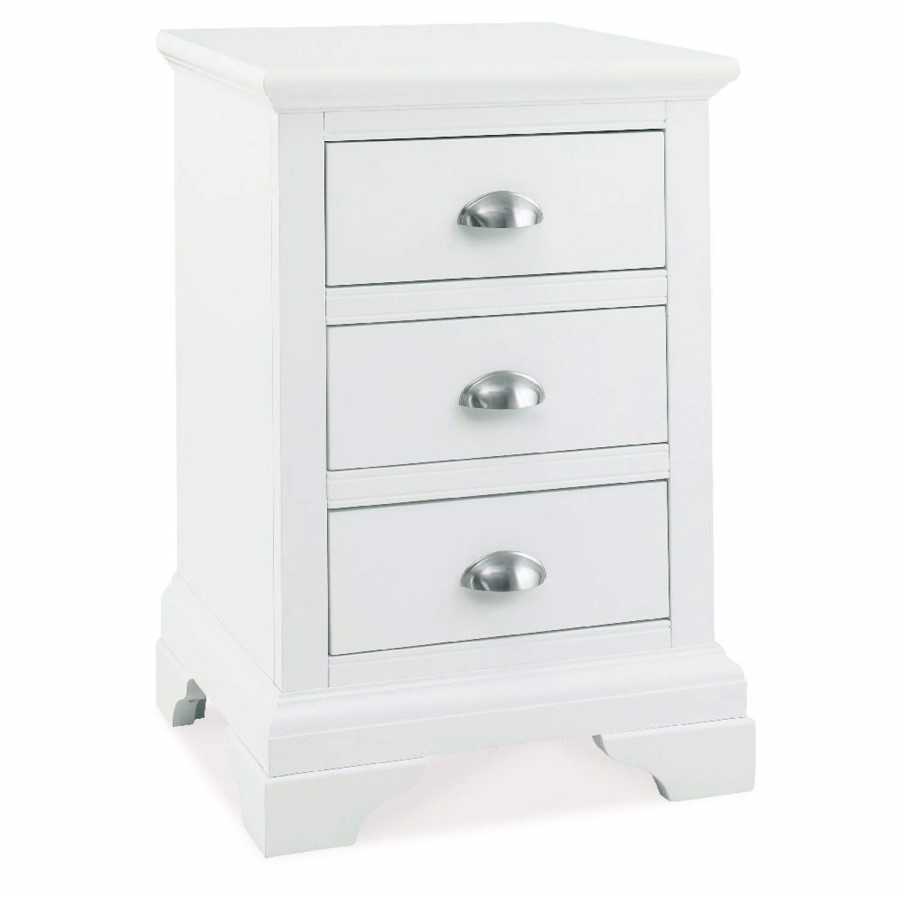 GRADE A2 - Bentley Designs Hampstead White 3 Drawer Bedside Table