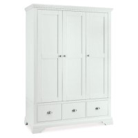 GRADE A2 - Bentley Designs Hampstead White Triple Wardrobe