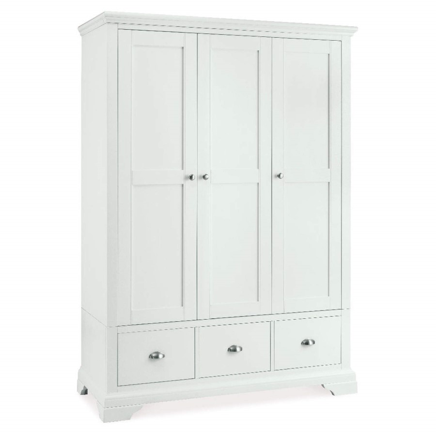 GRADE A2 - Bentley Designs Hampstead White Triple Wardrobe