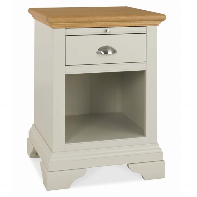Bentley Designs Hampstead Side Table in Soft Grey and Oak