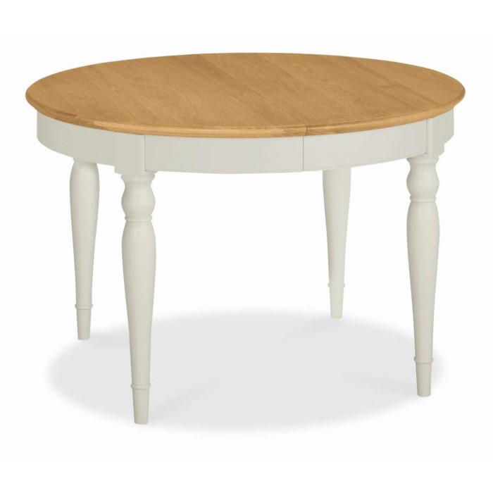 Bentley Designs Hampstead Round Extending Dining Table In Soft Grey Bentley Designs Hampstead Round Extending Dining Table In Soft Grey And Oak