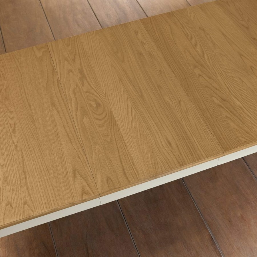 Bentley Designs Hampstead Extending Dining Table in Soft Grey and Oak