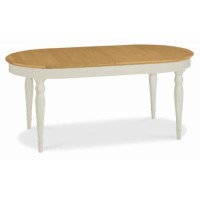 Bentley Designs Hampstead Extending Dining Table in Soft Grey and Oak