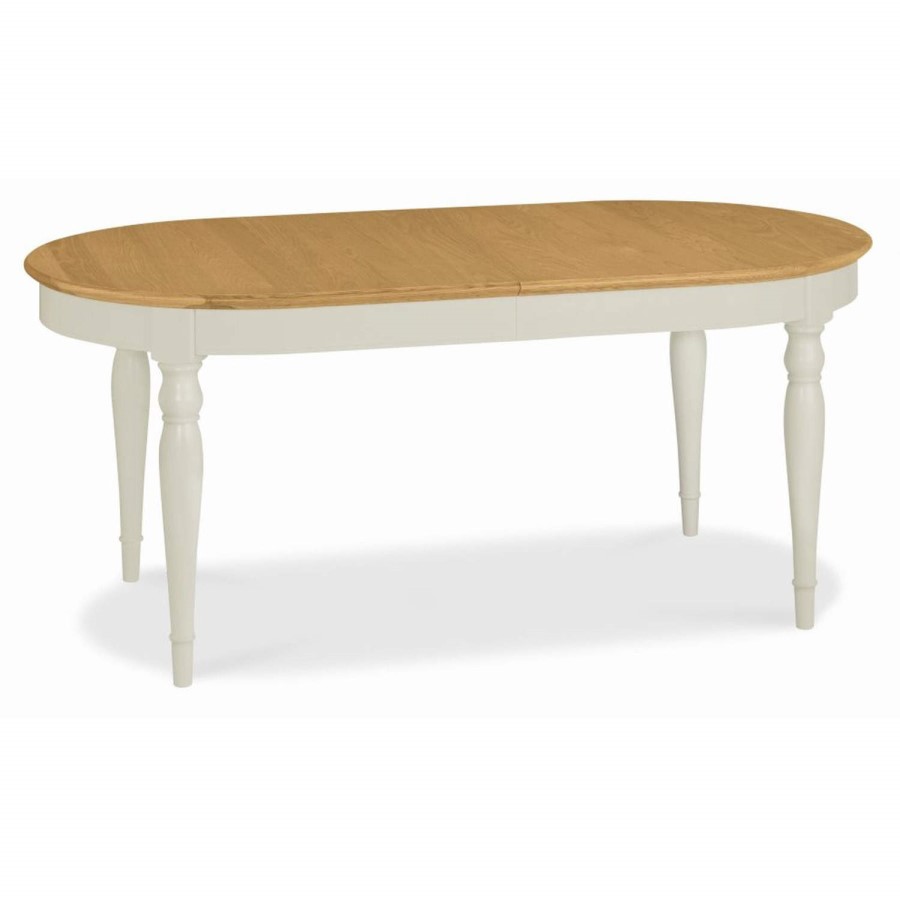 Bentley Designs Hampstead Extending Dining Table in Soft Grey and Oak