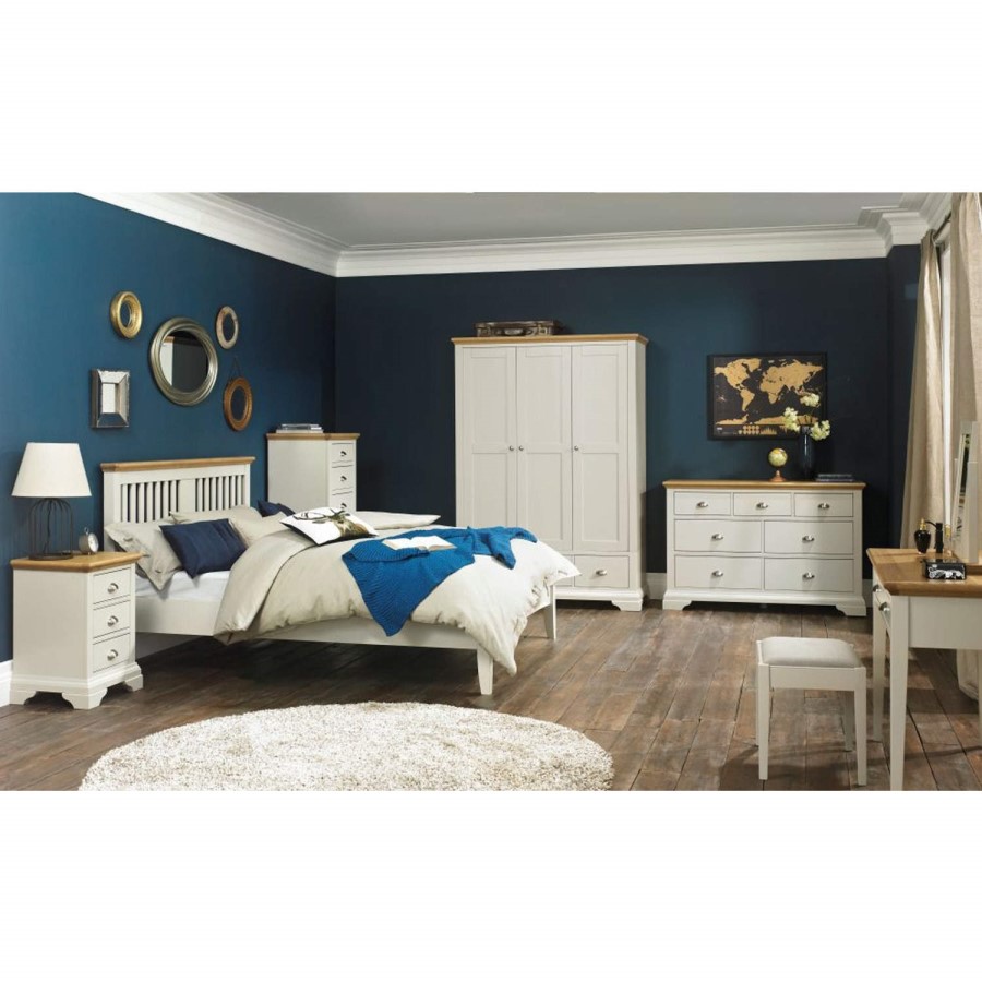 Bentley Designs Hampstead Double Bed in Soft Grey and Oak