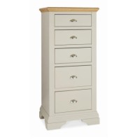 Bentley Designs Hampstead Tall Chest of Drawers in Soft Grey and Oak