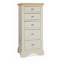 Bentley Designs Hampstead Tall Chest of Drawers in Soft Grey and Oak