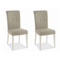 Bentley Designs Pair of Hampstead Grey Upholstered Chairs