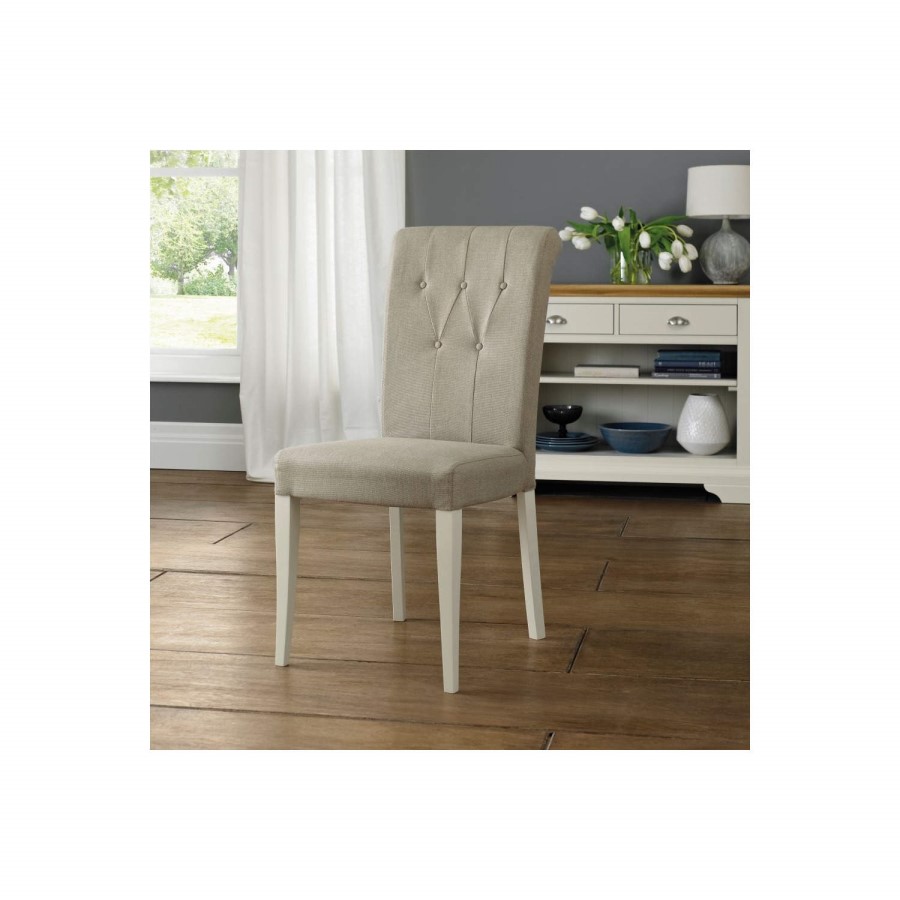 Bentley Designs Pair of Hampstead Grey Upholstered Chairs