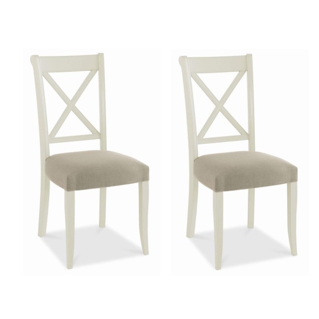 Bentley Designs Pair of Hampstead Cross Back Chairs in Soft Grey