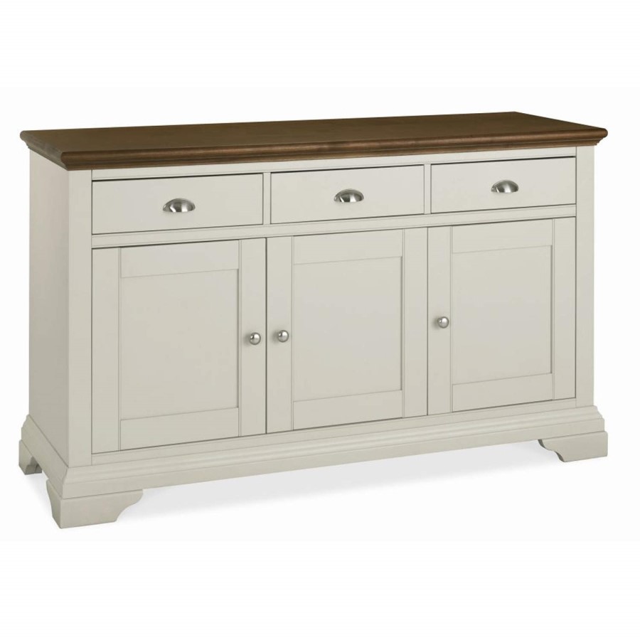 Bentley Designs Hampstead Wide Sideboard in Soft Grey and Walnut