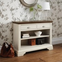 Bentley Designs Hampstead Console Table in Soft Grey and Walnut
