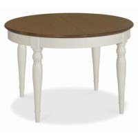 Bentley Designs Hampstead Round Extending Dining Table in Grey/Walnut