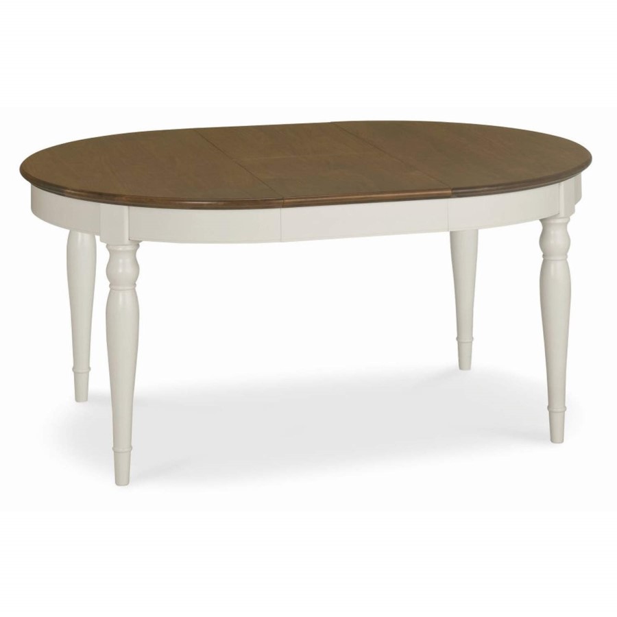 Bentley Designs Hampstead Round Extending Dining Table in Grey/Walnut