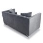 Grey Brushed Velvet 3 Seater Sofa - Diamante Button & Tufted Detailing