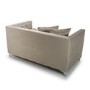 Mink Brushed Velvet 2 Seater Sofa - Diamante Button & Tufted Detailing