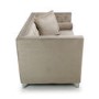 Mink Brushed Velvet 2 Seater Sofa - Diamante Button & Tufted Detailing