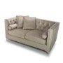 Mink Brushed Velvet 2 Seater Sofa - Diamante Button & Tufted Detailing