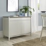 Bergen Narrow Sideboard in Soft Grey & Washed Oak