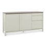 Bergen Office Wide Sideboard in Soft Grey & Washed Oak